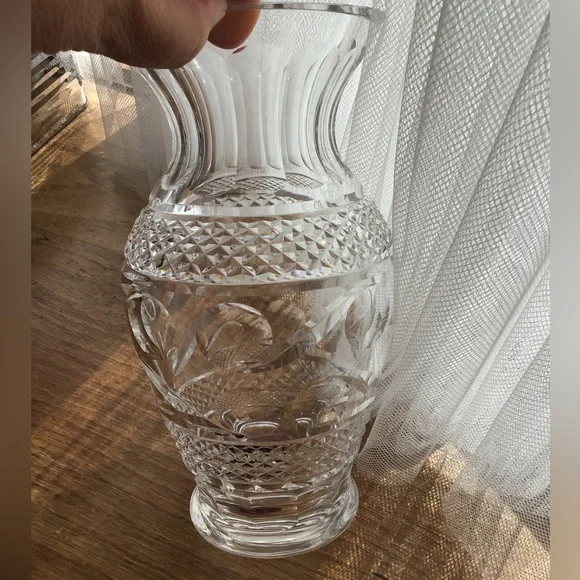 VINTAGE WATERFORD CRYSTAL VASE LARGE HOURGLASS PRE 1990 GREAT GIFT!
